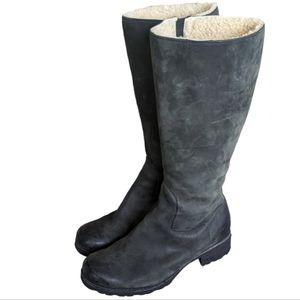 UGG 9.5 Broome 1916 Black Riding Boots Knee High Shearling Leather Winter
